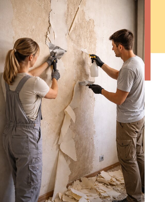 Снятие старых обоев в Кирове от 5440 руб. под ключ недорого | ОТДЕЛОЧНИК-Кри