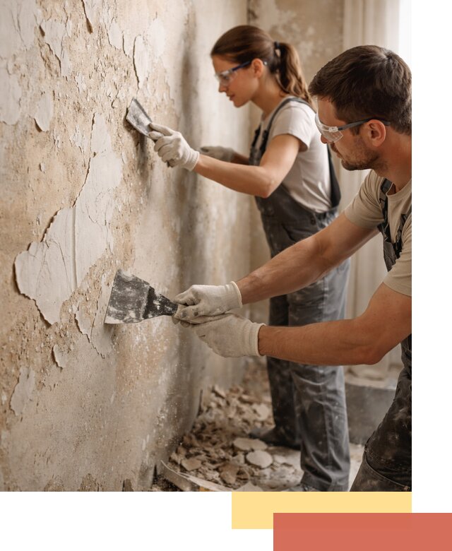 Снятие старой шпаклевки и подготовка поверхностей в Кирове