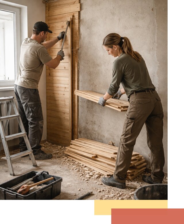 Демонтаж вагонки со стен в Кирове — профессиональный демонтаж