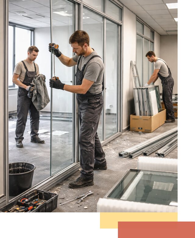 Демонтаж стеклянных перегородок в Кирове быстро и безопасно