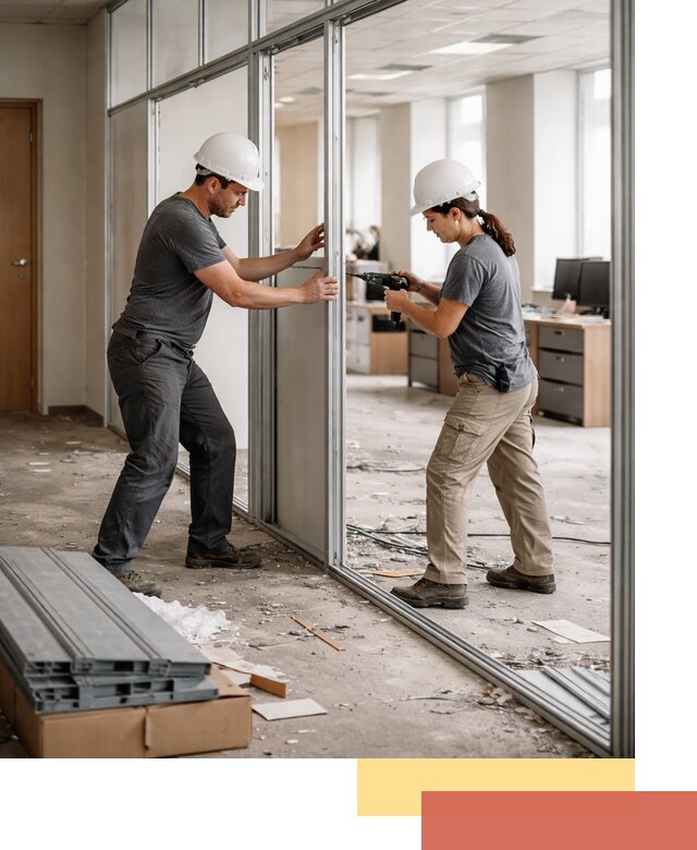 Демонтаж алюминиевых перегородок в Кирове быстро и аккуратно