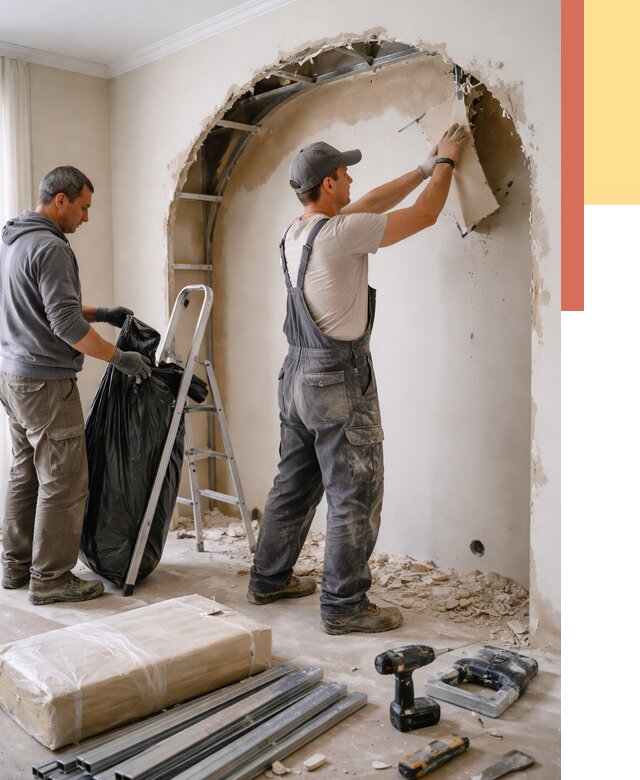 Демонтаж арки из гипсокартона в Кирове от 3627 руб. — услуги под ключ | ОТДЕЛОЧНИК-Кри