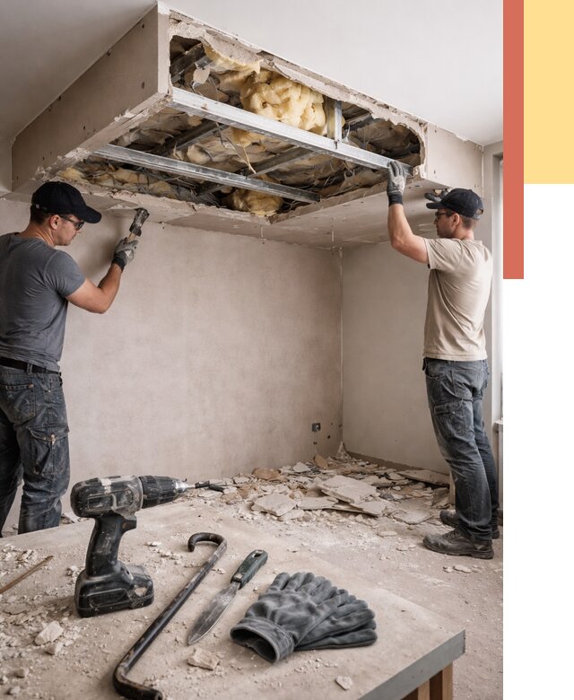 Демонтаж короба из гипсокартона в Кирове от 1575 руб. — быстро и недорого | ОТДЕЛОЧНИК-Кри