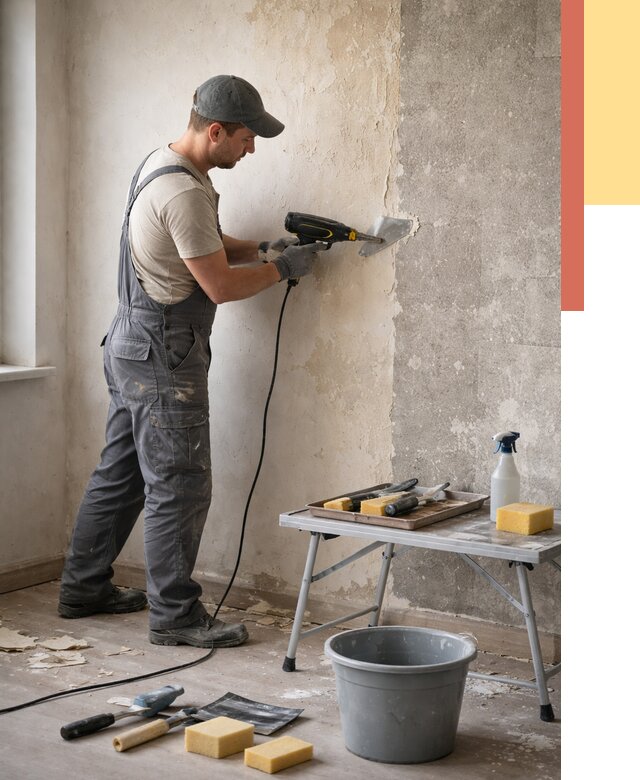 Очистка стен от клея в Кирове от 1917 руб. — снятие и удаление клея со стен | ОТДЕЛОЧНИК-Кри