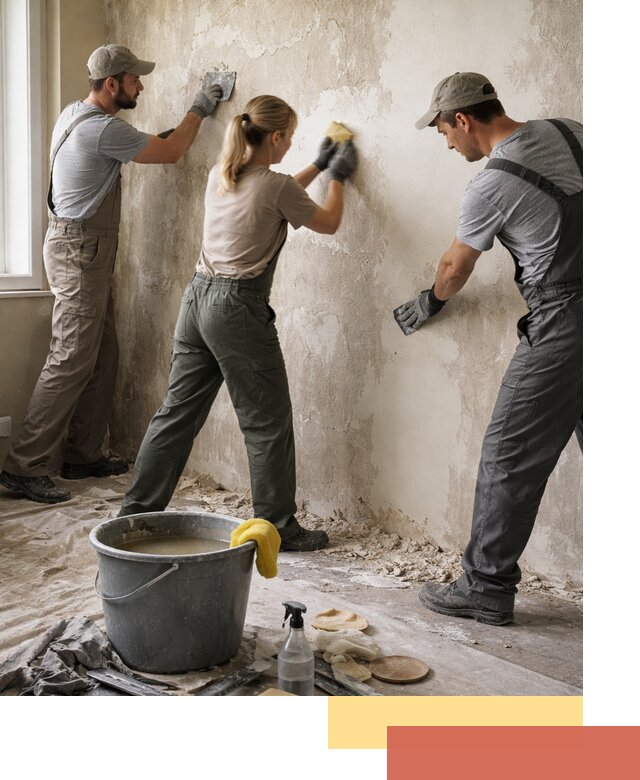 Очистка стен от клея и грунтовки в Кирове качественно и быстро