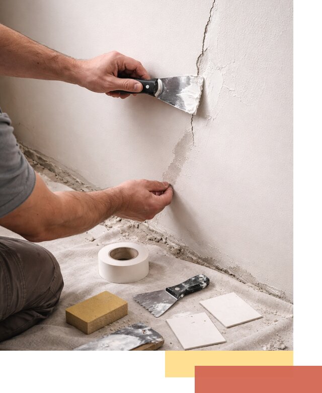 Заделка трещин и сколов в стенах и потолках в Кирове