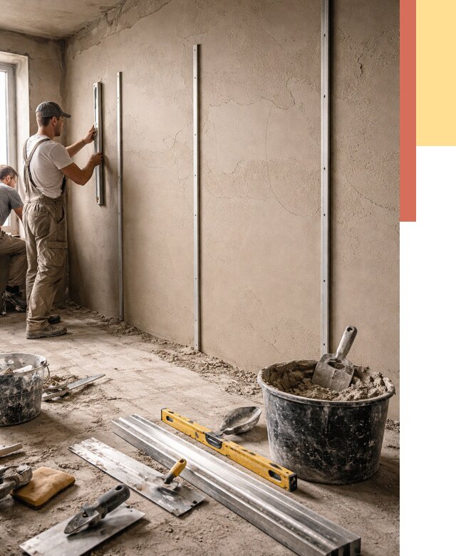 Штукатурка стен по маякам в Кирове от 5699 руб./м² — выравнивание под ключ | ОТДЕЛОЧНИК-Кри