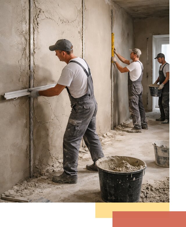 Штукатурка стен по маякам в Кирове — точная и ровная поверхность