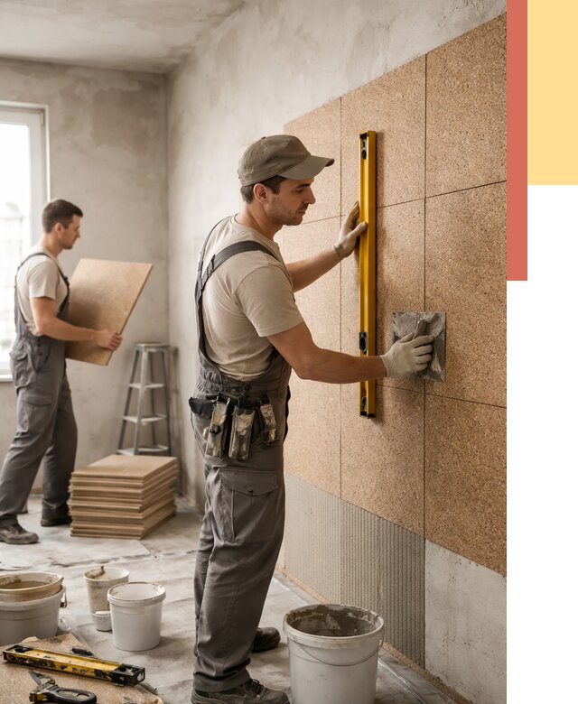 Монтаж пробковых панелей на стены в Кирове от 3627 руб. — ОТДЕЛОЧНИК-Кри