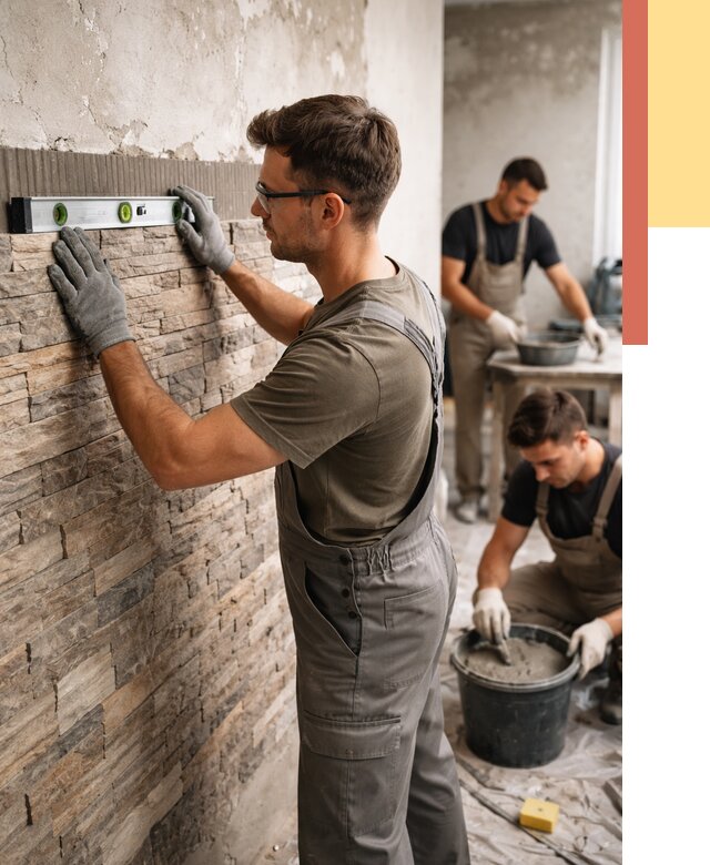 Монтаж искусственного камня в Кирове от 4663 руб. под ключ | ОТДЕЛОЧНИК-Кри