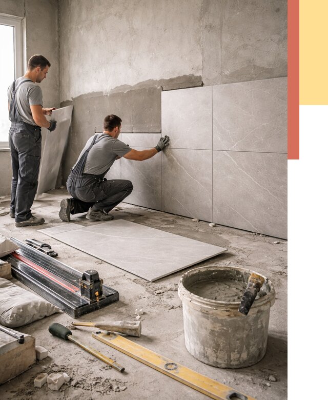 Облицовка стен керамогранитом в Кирове от 4352 руб./м² — услуги под ключ | ОТДЕЛОЧНИК-Кри