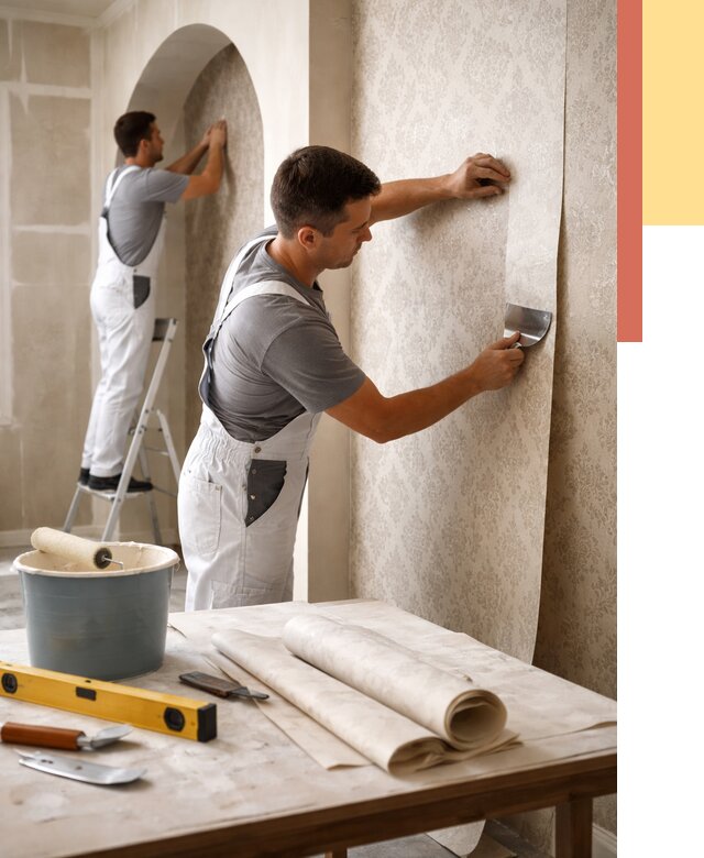 Поклейка обоев на сложные стены в Кирове от 2901 руб. под ключ | ОТДЕЛОЧНИК-Кри