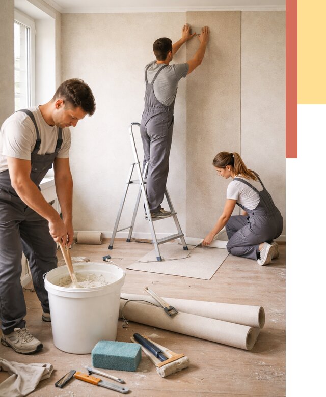 Оклейка стен обоями в Кирове от 3627 руб/м2 — быстро и недорого | ОТДЕЛОЧНИК-Кри