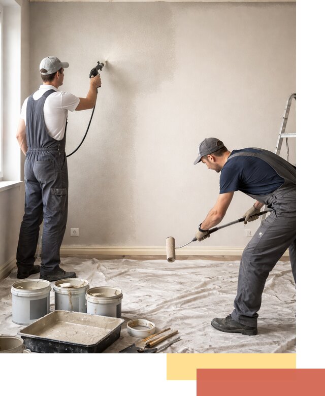 Покраска стен моющейся краской и защита поверхностей в Кирове