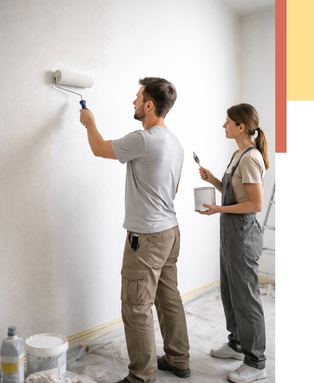 Окраска стен по стеклохолсту в Кирове от 4663 руб/м² под ключ | ОТДЕЛОЧНИК-Кри