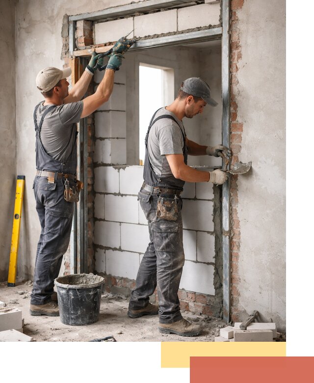 Закладка дверного проема под ключ в Кирове: демонтаж, монтаж, отделка