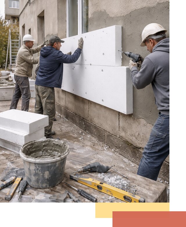 Утепление наружных стен пенопластом в Кирове