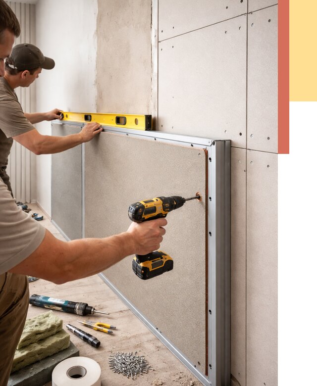 Шумоизоляция стен панелями ЗИПС в Кирове от 2280 руб./м² под ключ | ОТДЕЛОЧНИК-Кри