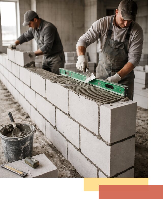 Кладка перегородок из газобетона в Кирове быстро и качественно