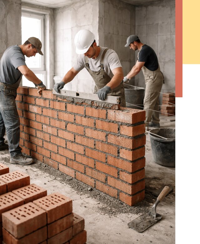 Кладка перегородок из кирпича в Кирове от 3627 руб. за м² | ОТДЕЛОЧНИК-Кри