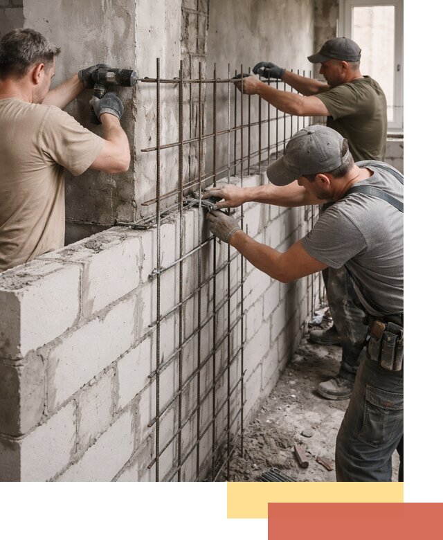 Армирование кладки перегородок в Кирове профессионально и надёжно