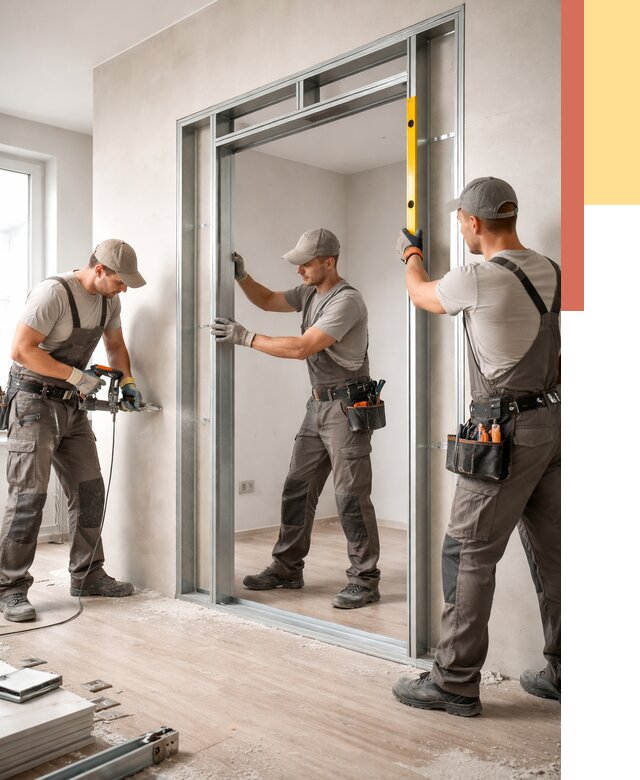 Устройство дверного проема в перегородке в Кирове от 4663 руб. под ключ | ОТДЕЛОЧНИК-Кри