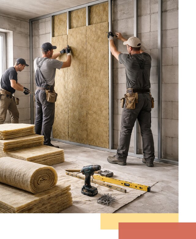 Шумоизоляция перегородок из блоков в Кирове — монтаж и защита шумоизоляцией