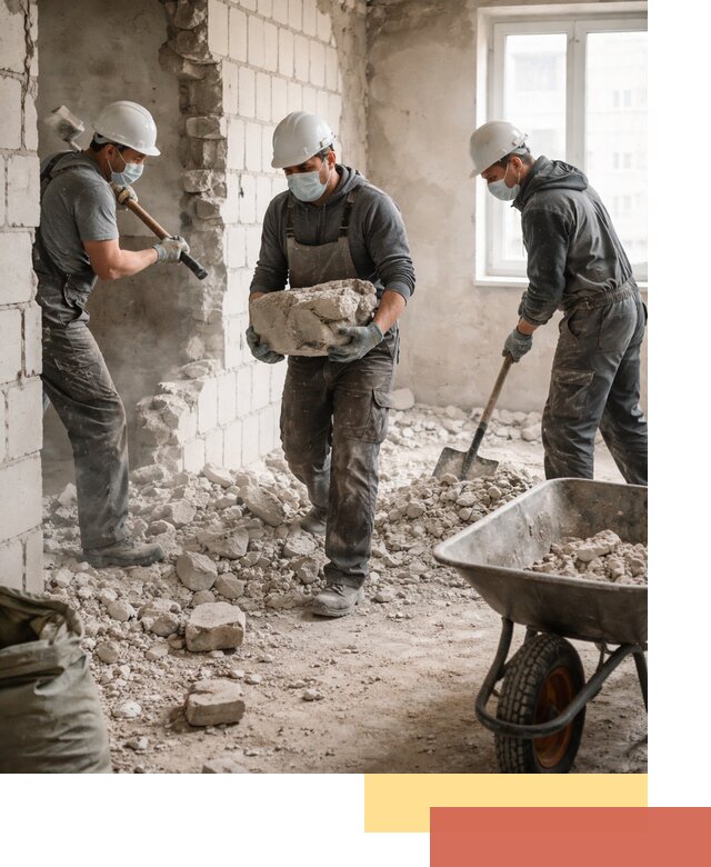 Демонтаж блочных перегородок в Кирове быстро и аккуратно