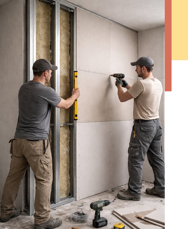 Монтаж двухслойной перегородки из гипсокартона в Кирове от 1502 руб. | ОТДЕЛОЧНИК-Кри