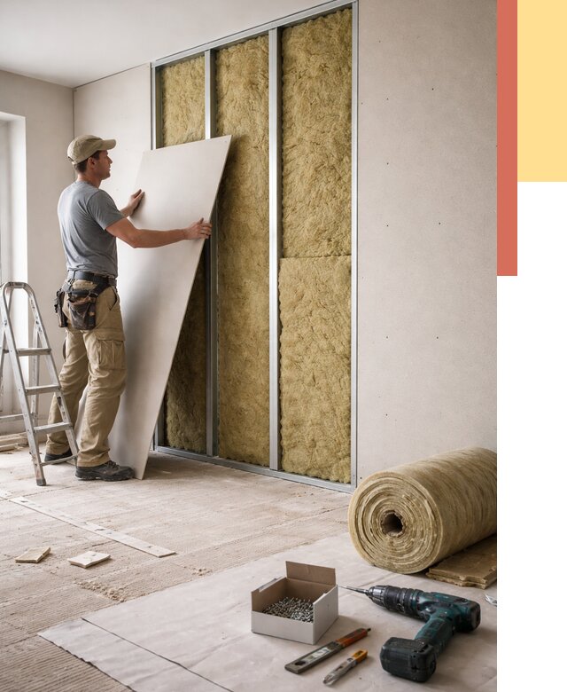 Перегородка из гипсокартона с шумоизоляцией в Кирове от 3233 руб. | ОТДЕЛОЧНИК-Кри