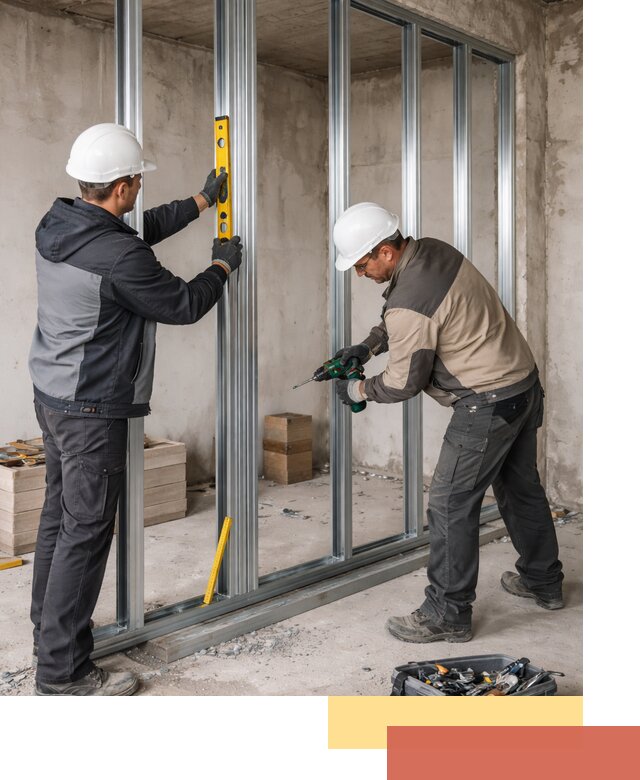 Монтаж каркаса перегородки из профиля в Кирове