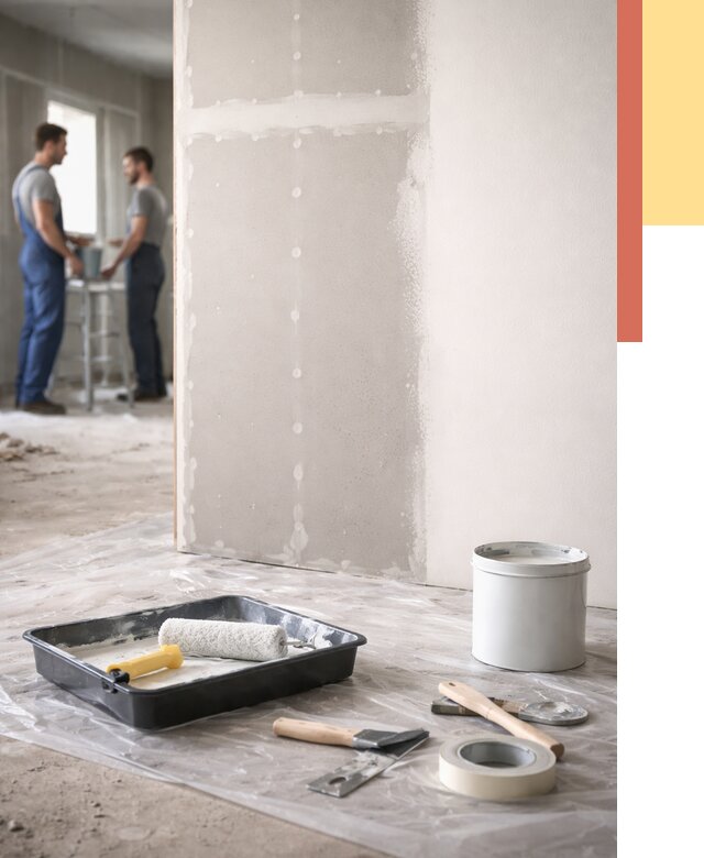 Покраска перегородок из гипсокартона в Кирове от 4663 руб. под ключ | ОТДЕЛОЧНИК-Кри