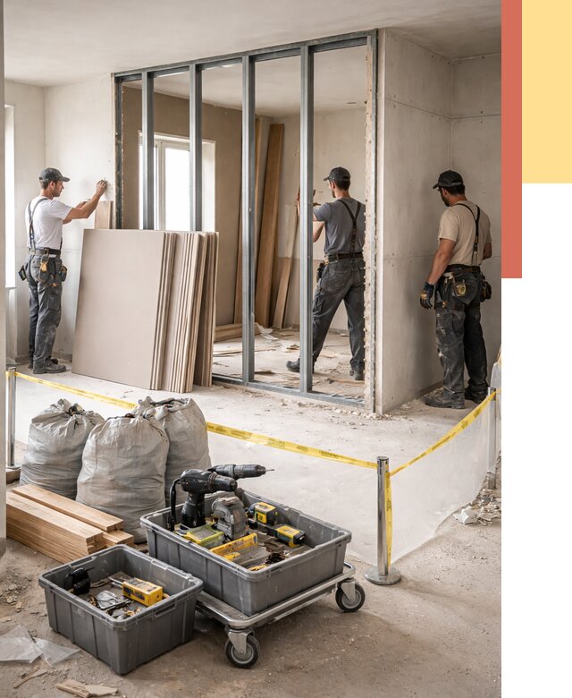 Перенос гипсокартонной перегородки в Кирове под ключ от 4663 руб. | Демонтаж и монтаж – ОТДЕЛОЧНИК-Кри