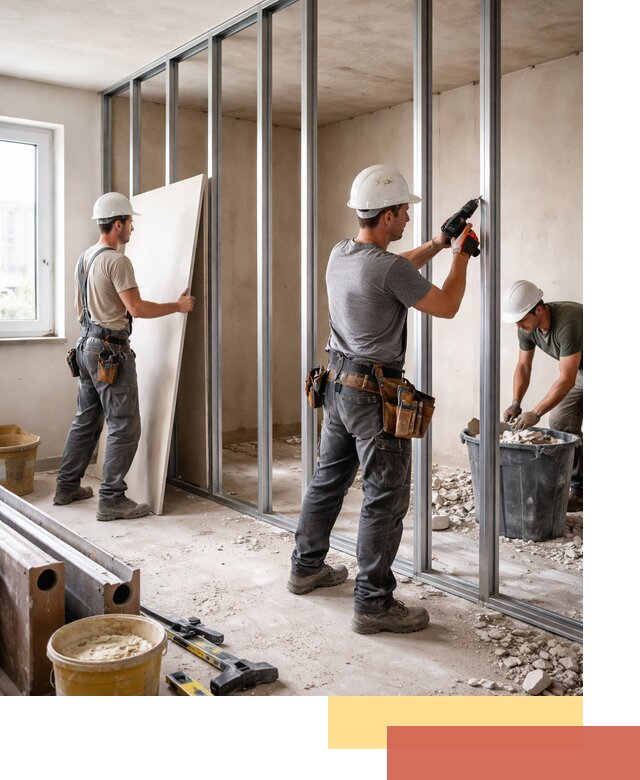 Перенос гипсокартонной перегородки в Кирове профессионально и быстро