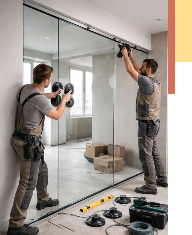 Монтаж стеклянных перегородок в Кирове от 6735 руб. | ОТДЕЛОЧНИК-Кри