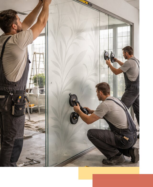 Стеклянные перегородки с рисунком на заказ в Кирове