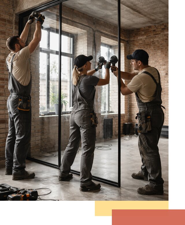 Стеклянные перегородки лофт — изготовление и монтаж в Кирове