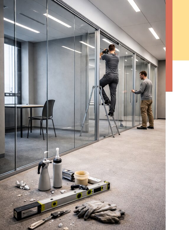 Стеклянные офисные перегородки в Кирове от 8808 руб. — монтаж и установка | ОТДЕЛОЧНИК-Кри