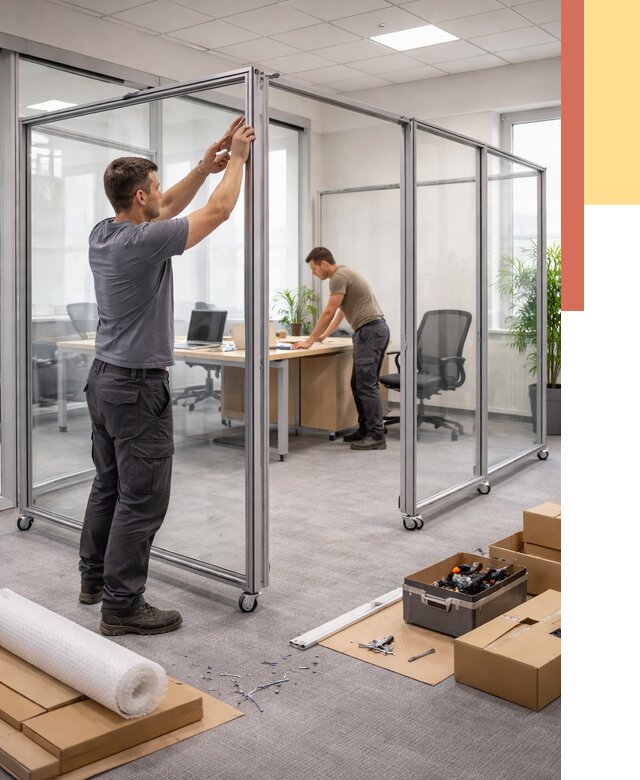 Мобильные офисные перегородки в Кирове от 12953 руб. — установка под ключ | ОТДЕЛОЧНИК-Кри