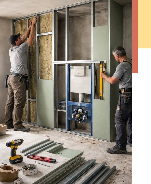 Установка сантехнических перегородок в Кирове от 8808 руб. | ОТДЕЛОЧНИК-Кри