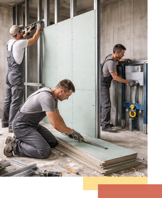 Монтаж и ремонт сантехнических перегородок в Кирове