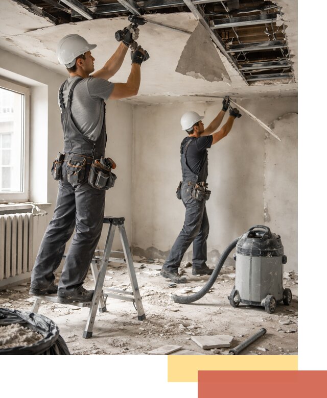 Демонтаж гипсокартонного потолка в Кирове быстро и аккуратно