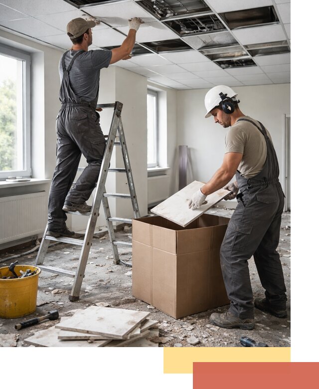 Демонтаж потолочной плитки в Кирове быстро и аккуратно