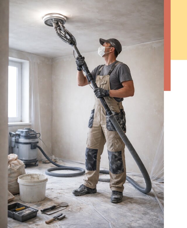 Шлифовка потолка в Кирове от 3627 руб. — услуги шлифования потолка | ОТДЕЛОЧНИК-Кри