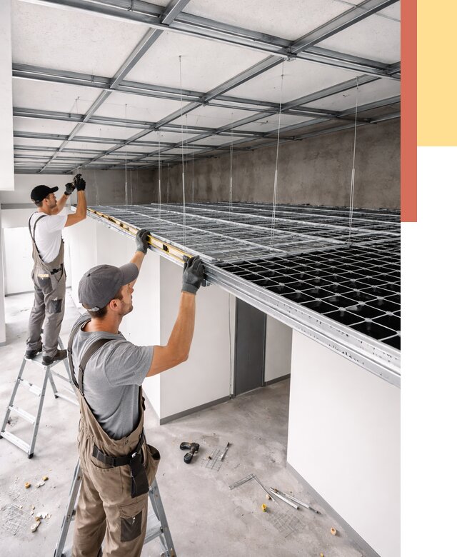 Монтаж потолка грильято в Кирове от 466 руб./м² — быстрая сборка под ключ | ОТДЕЛОЧНИК-Кри