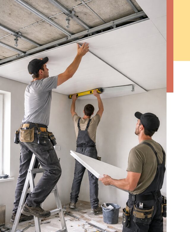 Монтаж потолка из ПВХ панелей в Кирове от 3627 руб./м2 — быстро и недорого | ОТДЕЛОЧНИК-Кри