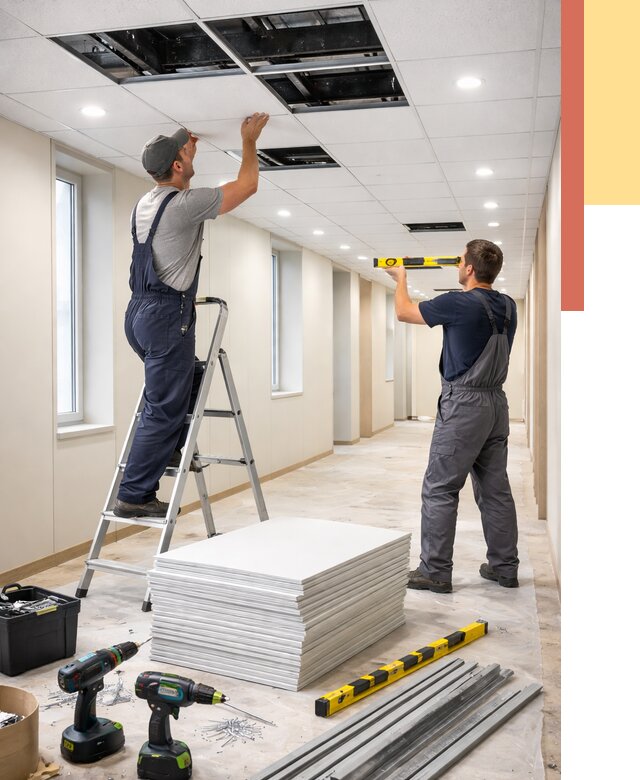 Ремонт потолка Армстронг в Кирове от 4663 руб. — быстро и недорого | ОТДЕЛОЧНИК-Кри