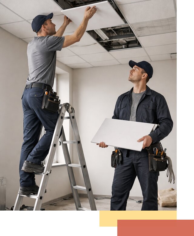 Обслуживание подвесного потолка в Кирове — ремонт и чистка