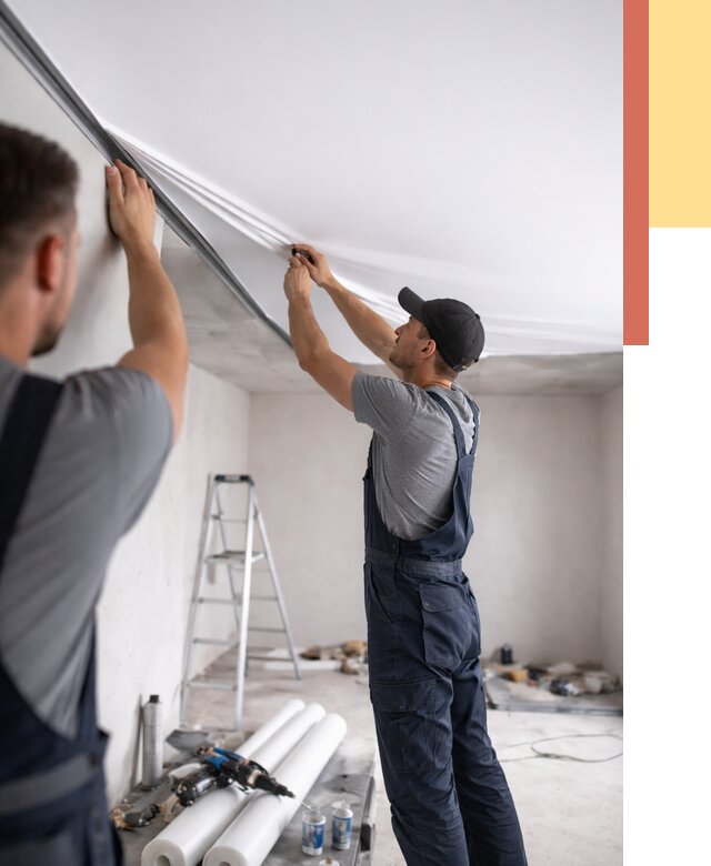 Монтаж матового натяжного потолка в Кирове от 4663 руб./м² — быстро и недорого | ОТДЕЛОЧНИК-Кри