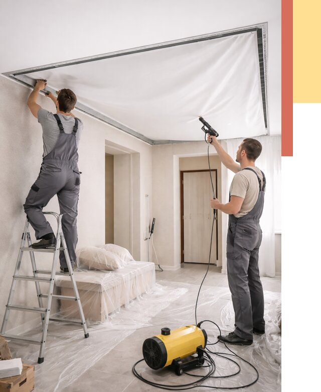 Монтаж натяжного потолка в прихожей в Кирове от 2746 руб. под ключ | ОТДЕЛОЧНИК-Кри